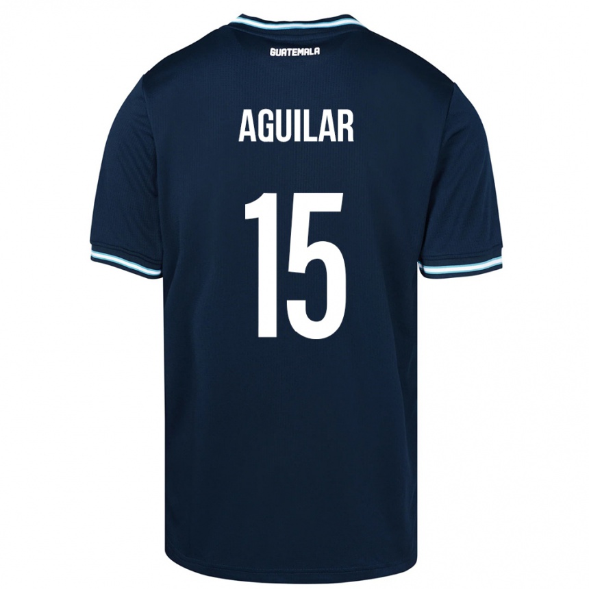 Kids Football Guatemala Carlos Aguilar #15 Blue Away Jersey 24-26 T-Shirt Nz