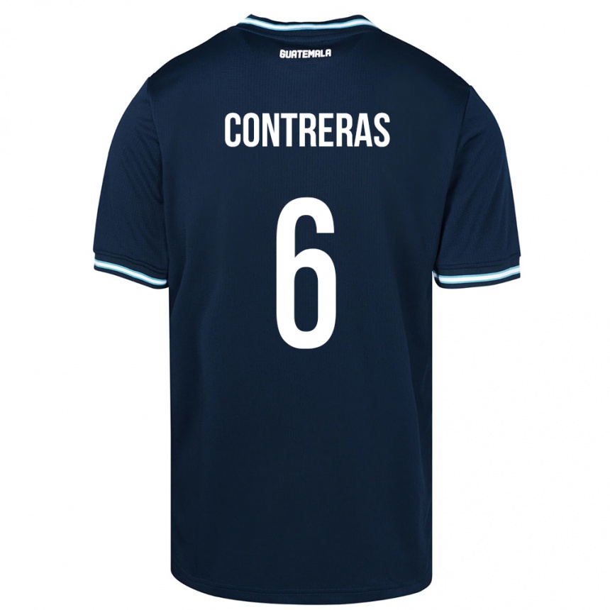 Kids Football Guatemala María Contreras #6 Blue Away Jersey 24-26 T-Shirt Nz