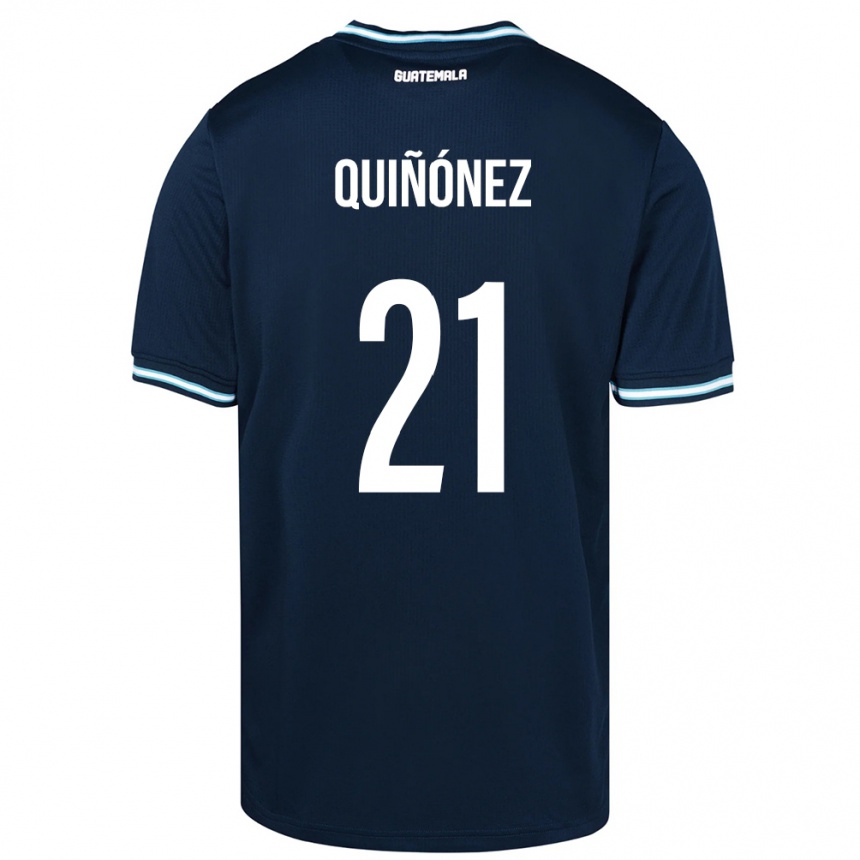 Kids Football Guatemala Andrea Quiñónez #21 Blue Away Jersey 24-26 T-Shirt Nz