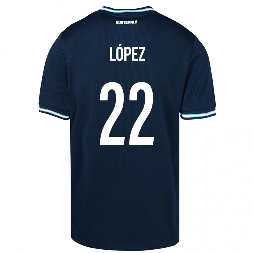 Kids Football Guatemala Whitney López #22 Blue Away Jersey 24-26 T-Shirt Nz