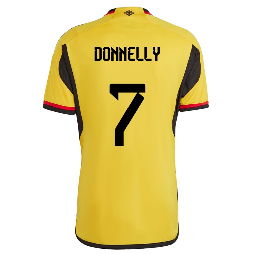 Kids Football Northern Ireland Caolan Donnelly #7 White Away Jersey 24-26 T-Shirt Nz