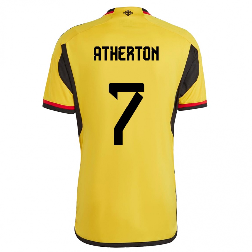 Kids Football Northern Ireland Chris Atherton #7 White Away Jersey 24-26 T-Shirt Nz