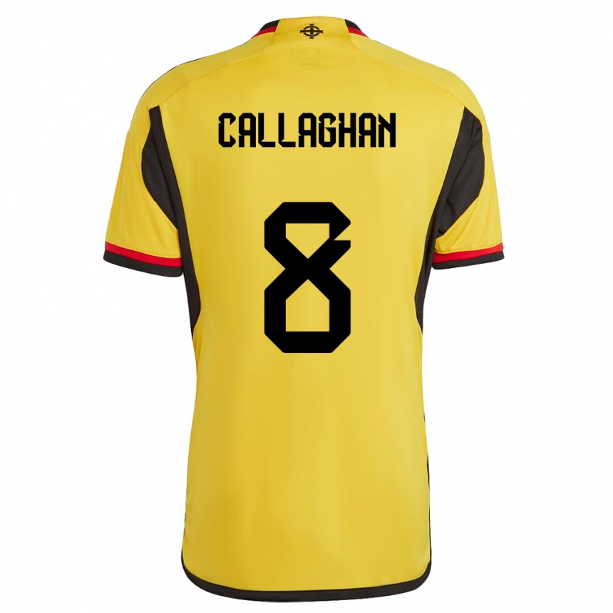 Kids Football Northern Ireland Marissa Callaghan #8 White Away Jersey 24-26 T-Shirt Nz