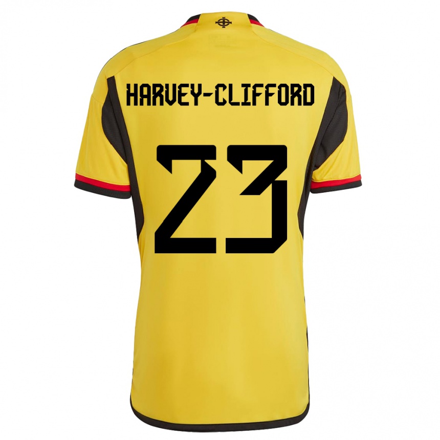 Kids Football Northern Ireland Maddy Harvey-Clifford #23 White Away Jersey 24-26 T-Shirt Nz