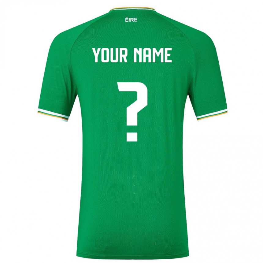 Men Football Ireland Your Name #0 Green Home Jersey 24-26 T-Shirt Nz