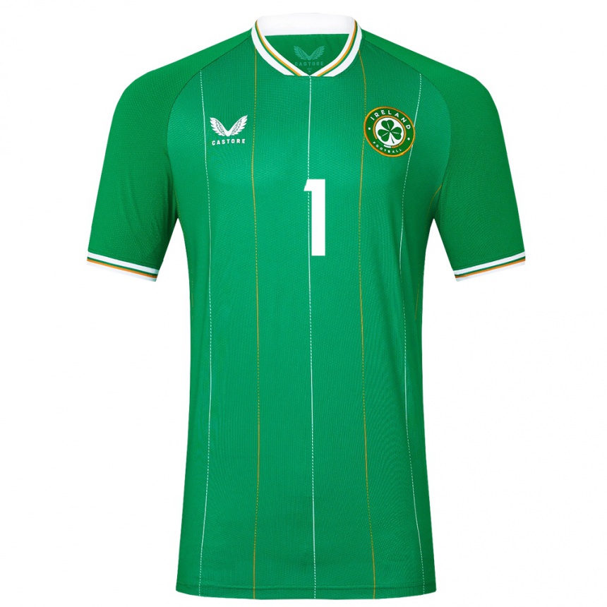 Men Football Ireland Gavin Bazunu #1 Green Home Jersey 24-26 T-Shirt Nz