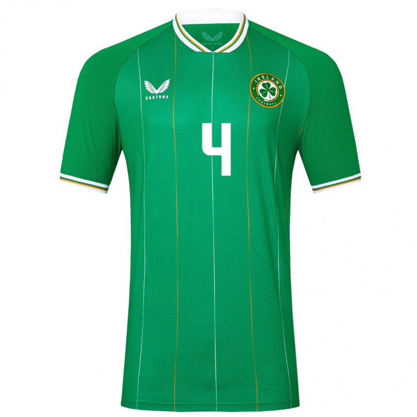 Men Football Ireland Shane Duffy #4 Green Home Jersey 24-26 T-Shirt Nz