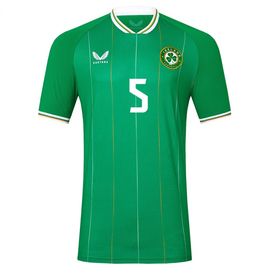 Men Football Ireland Caitlin Hayes #5 Green Home Jersey 24-26 T-Shirt Nz