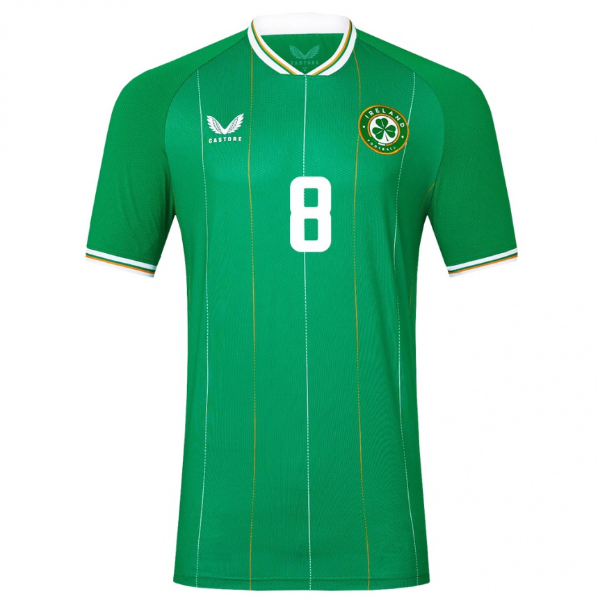 Men Football Ireland Roma Mclaughlin #8 Green Home Jersey 24-26 T-Shirt Nz