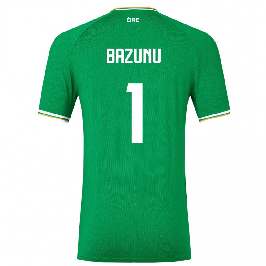 Men Football Ireland Gavin Bazunu #1 Green Home Jersey 24-26 T-Shirt Nz