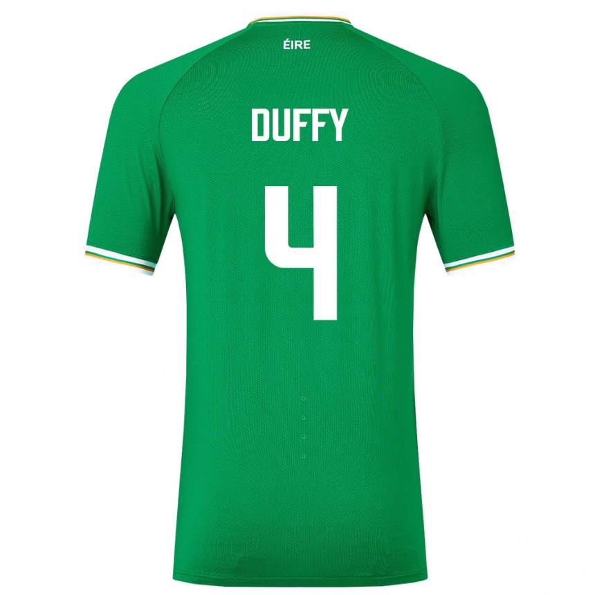 Men Football Ireland Shane Duffy #4 Green Home Jersey 24-26 T-Shirt Nz