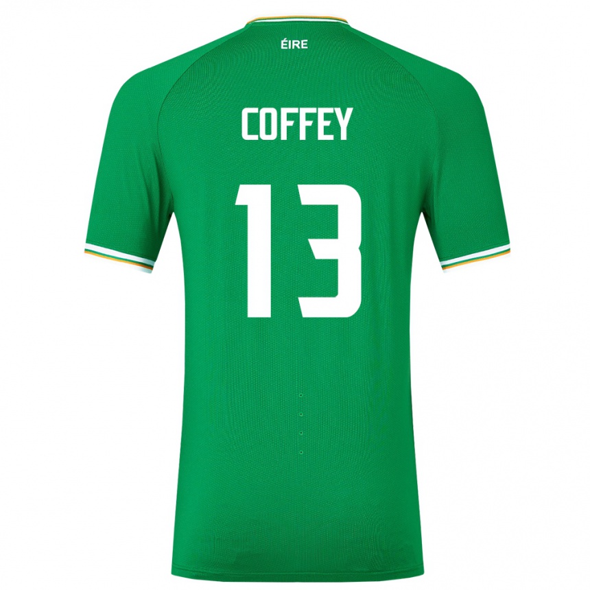 Men Football Ireland Fiachra Coffey #13 Green Home Jersey 24-26 T-Shirt Nz