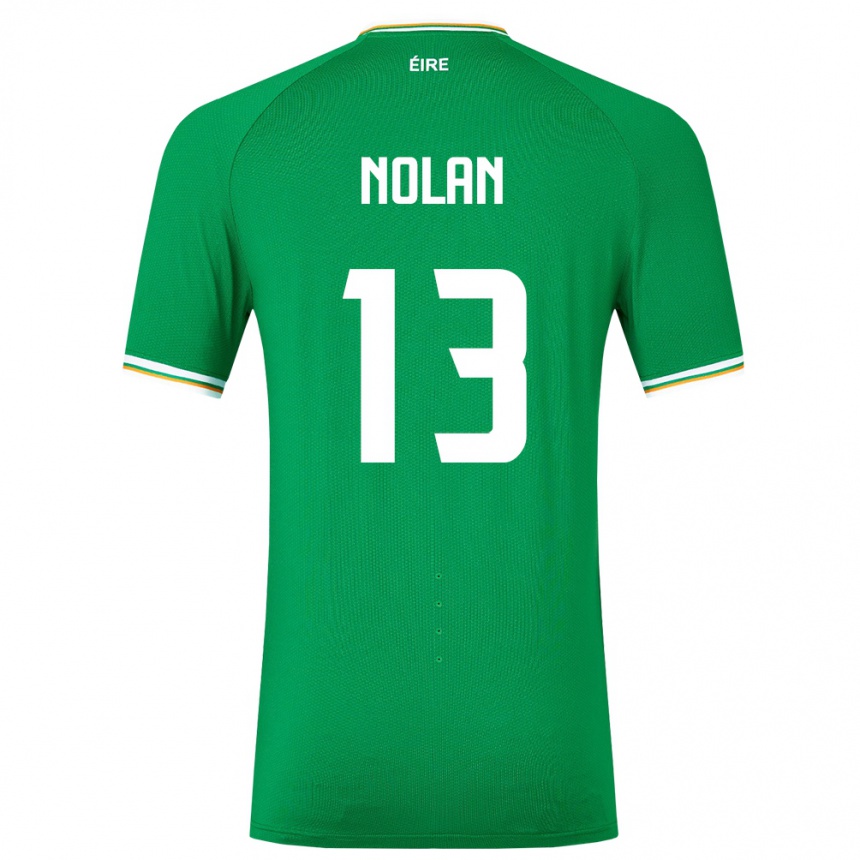 Men Football Ireland Hayley Nolan #13 Green Home Jersey 24-26 T-Shirt Nz