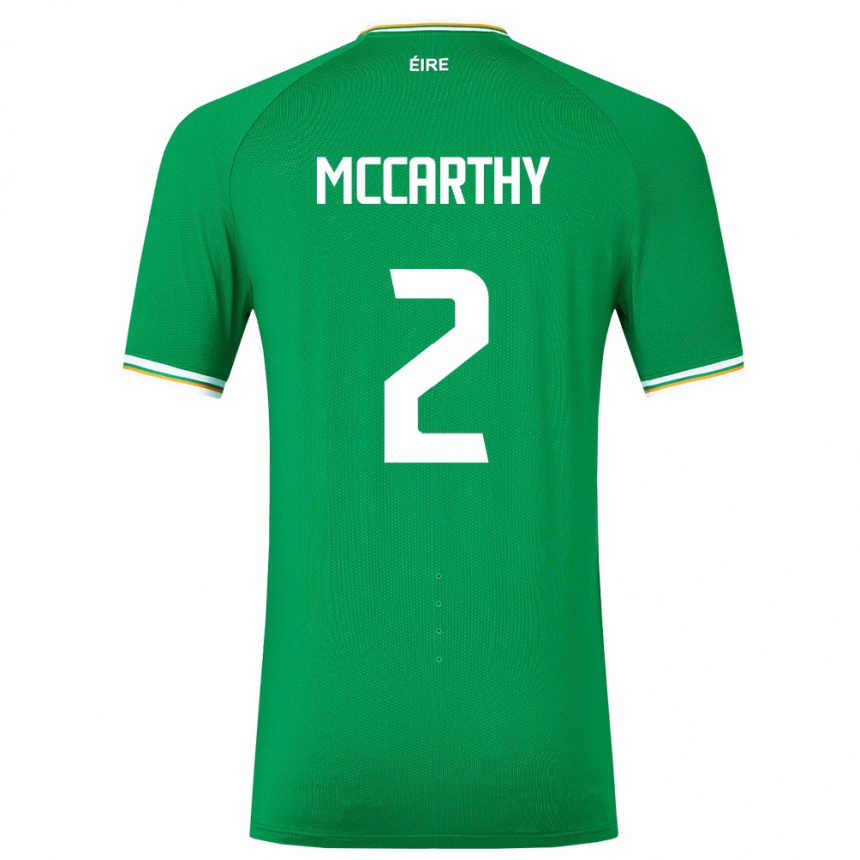 Men Football Ireland Savannah Mccarthy #2 Green Home Jersey 24-26 T-Shirt Nz