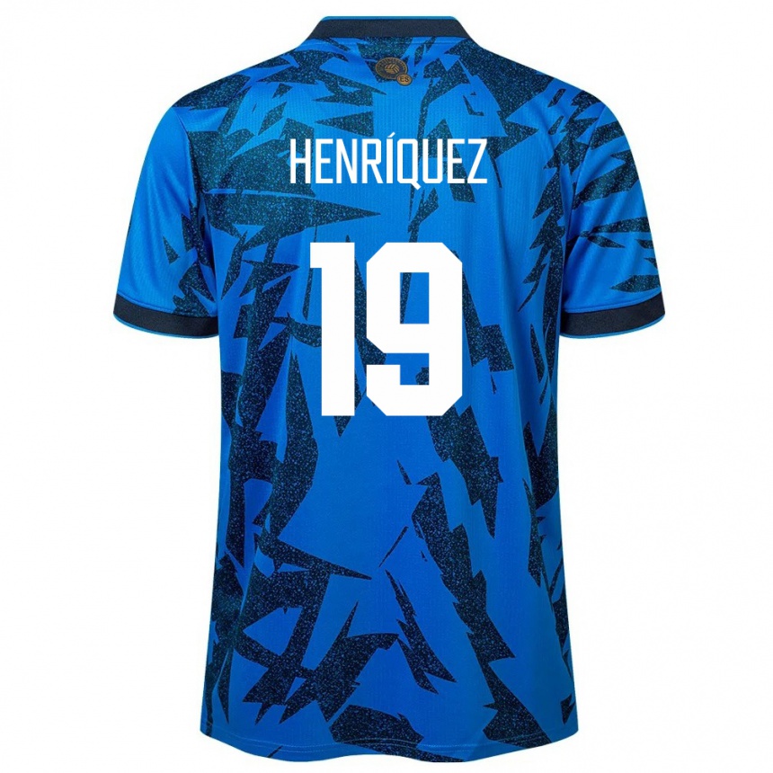 Men Football El Salvador Alejandro Henríquez #19 Blue Home Jersey 24-26 T-Shirt Nz