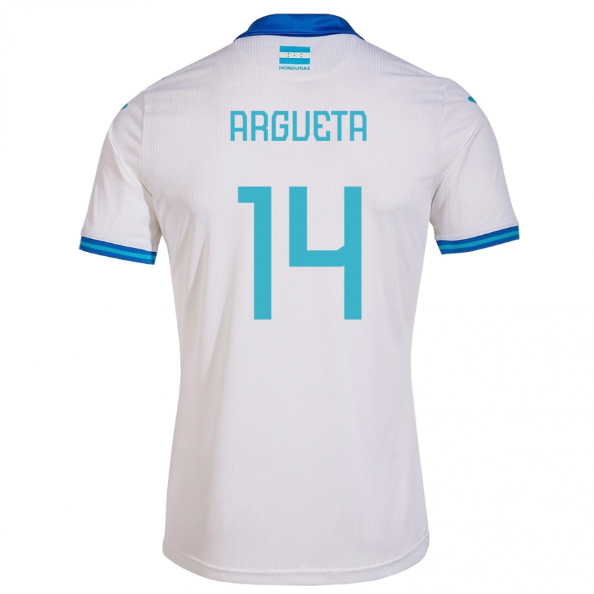 Men Football Honduras Carlos Argueta #14 White Home Jersey 24-26 T-Shirt Nz