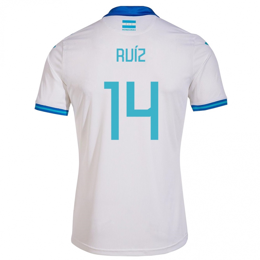 Men Football Honduras David Ruíz #14 White Home Jersey 24-26 T-Shirt Nz