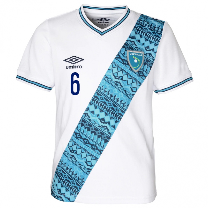 Men Football Guatemala Ariel Lon #6 White Home Jersey 24-26 T-Shirt Nz