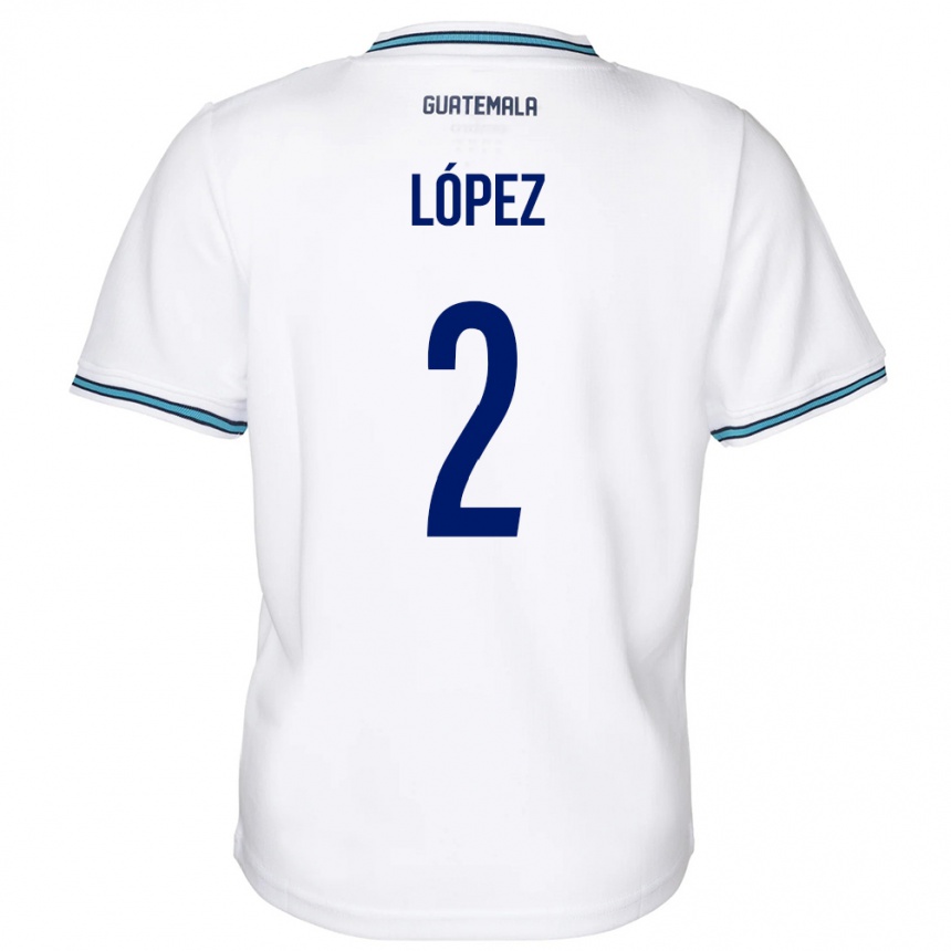 Men Football Guatemala Francisco López #2 White Home Jersey 24-26 T-Shirt Nz