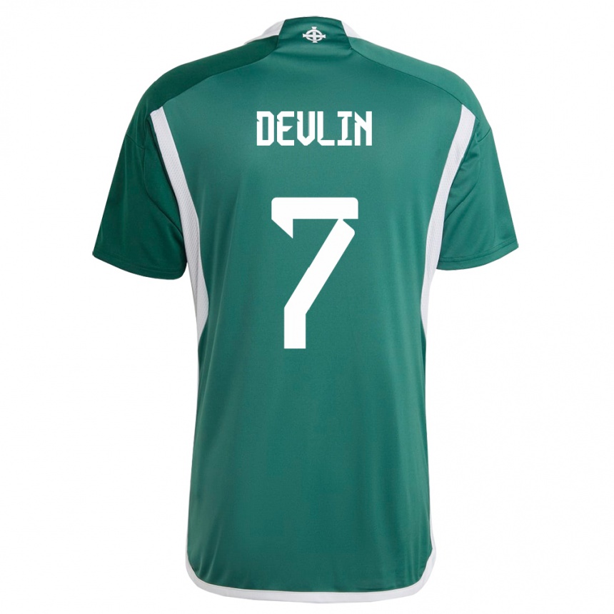 Men Football Northern Ireland Terry Devlin #7 Green Home Jersey 24-26 T-Shirt Nz