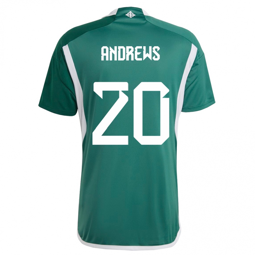 Men Football Northern Ireland Joely Andrews #20 Green Home Jersey 24-26 T-Shirt Nz