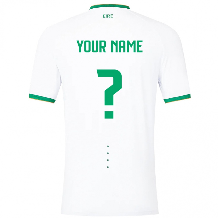 Men Football Ireland Your Name #0 White Away Jersey 24-26 T-Shirt Nz