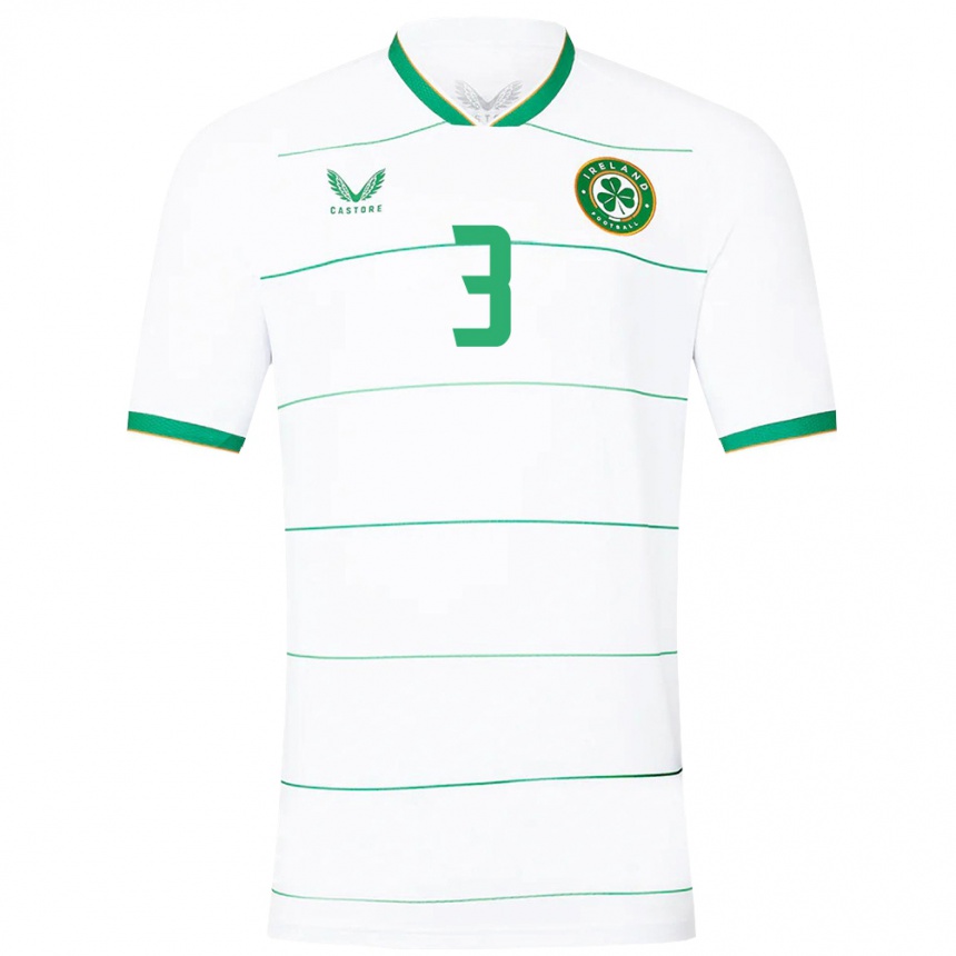 Men Football Ireland Chloe Mustaki #3 White Away Jersey 24-26 T-Shirt Nz