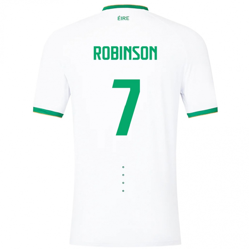 Men Football Ireland Callum Robinson #7 White Away Jersey 24-26 T-Shirt Nz