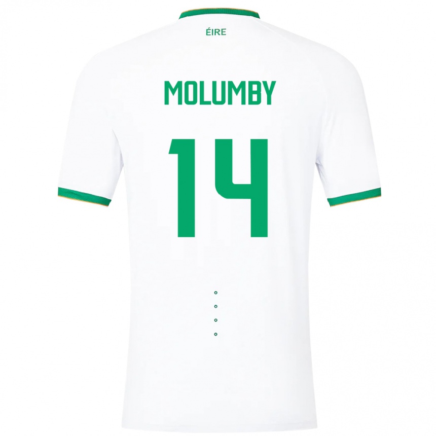 Men Football Ireland Jayson Molumby #14 White Away Jersey 24-26 T-Shirt Nz