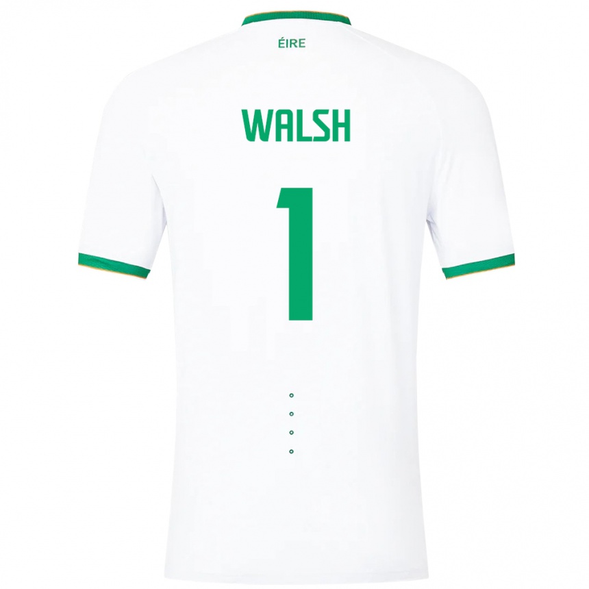 Men Football Ireland Conor Walsh #1 White Away Jersey 24-26 T-Shirt Nz