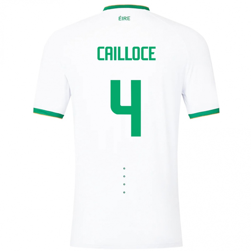 Men Football Ireland Luca Cailloce #4 White Away Jersey 24-26 T-Shirt Nz