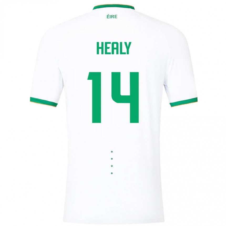 Men Football Ireland Freya Healy #14 White Away Jersey 24-26 T-Shirt Nz