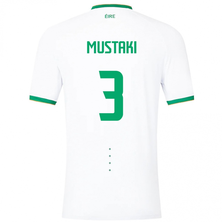 Men Football Ireland Chloe Mustaki #3 White Away Jersey 24-26 T-Shirt Nz