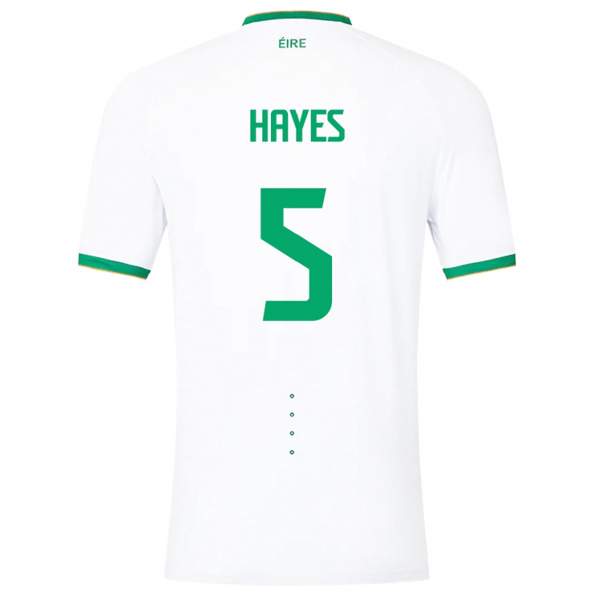 Men Football Ireland Caitlin Hayes #5 White Away Jersey 24-26 T-Shirt Nz