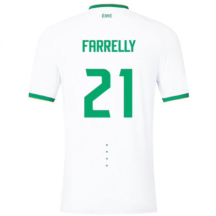 Men Football Ireland Sinead Farrelly #21 White Away Jersey 24-26 T-Shirt Nz