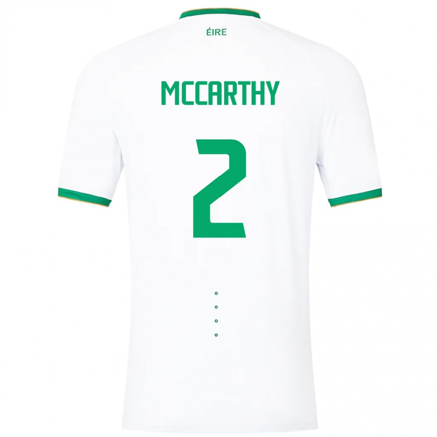 Men Football Ireland Savannah Mccarthy #2 White Away Jersey 24-26 T-Shirt Nz