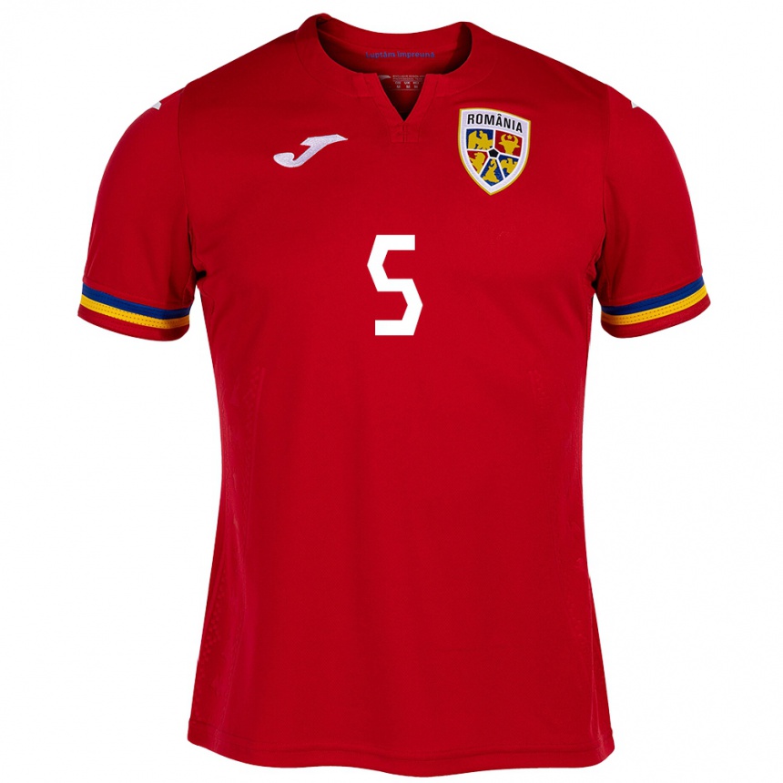 Men Football Romania Teodora Meluță #5 Red Away Jersey 24-26 T-Shirt Nz