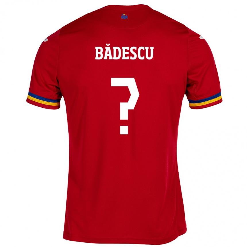 Men Football Romania Robert Bădescu #0 Red Away Jersey 24-26 T-Shirt Nz