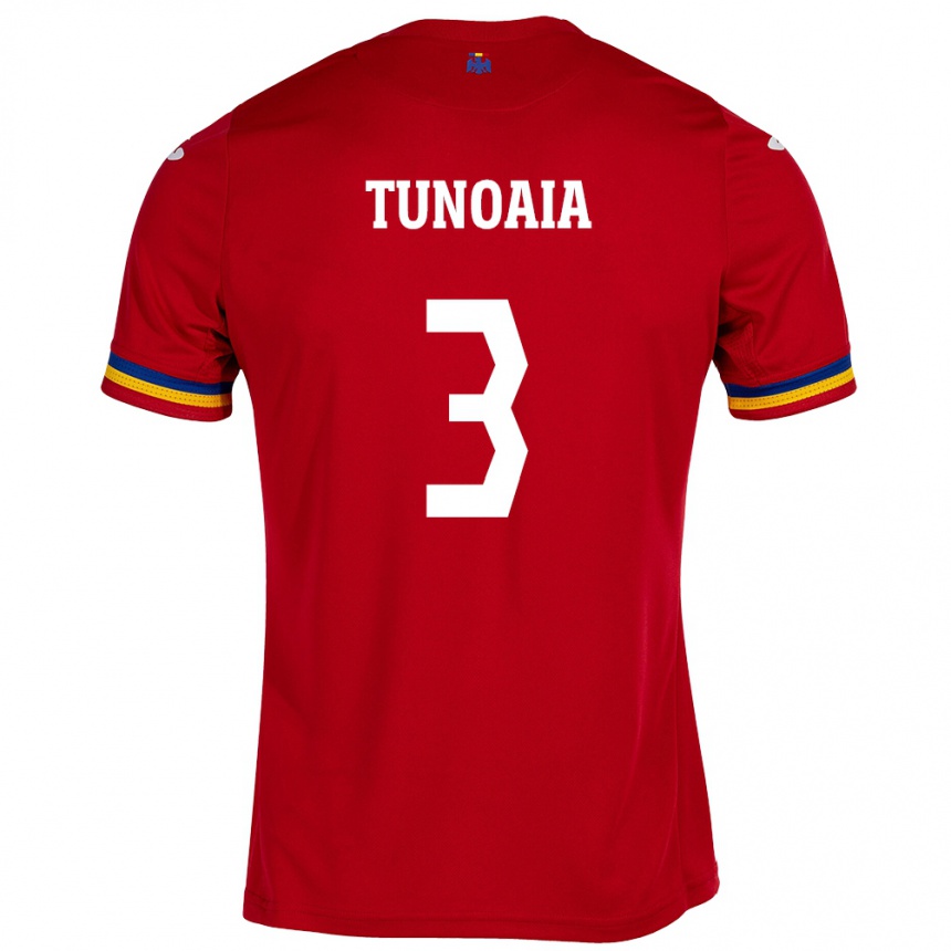 Men Football Romania Alexandra Tunoaia #3 Red Away Jersey 24-26 T-Shirt Nz