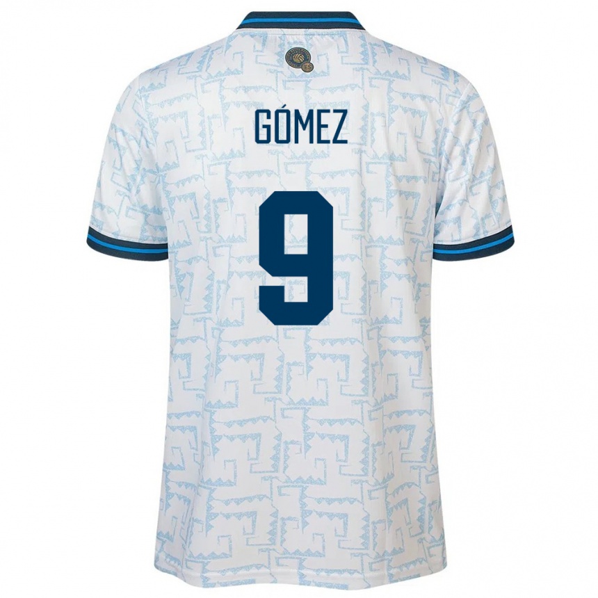 Men Football El Salvador Samaria Gómez #9 White Away Jersey 24-26 T-Shirt Nz