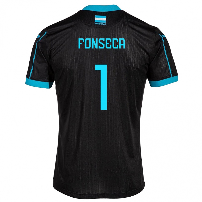 Men Football Honduras Harold Fonseca #1 Black Away Jersey 24-26 T-Shirt Nz