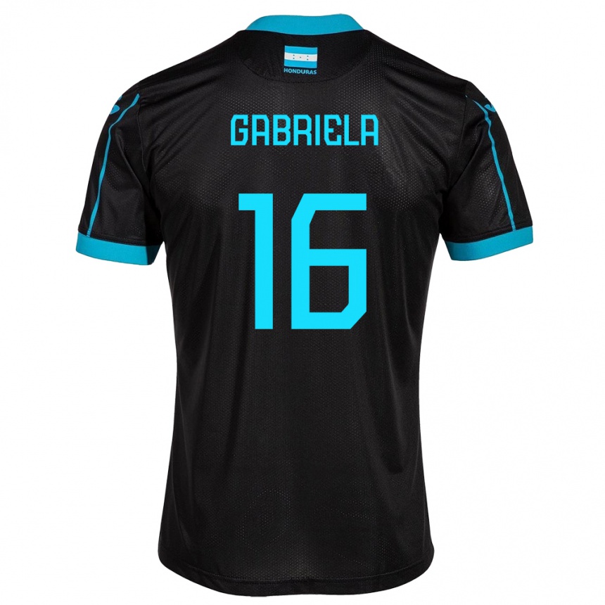 Men Football Honduras Gabriela García #16 Black Away Jersey 24-26 T-Shirt Nz