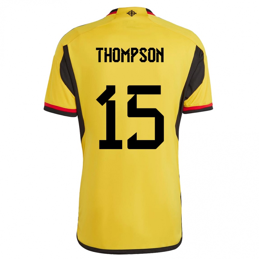 Men Football Northern Ireland Jordan Thompson #15 White Away Jersey 24-26 T-Shirt Nz