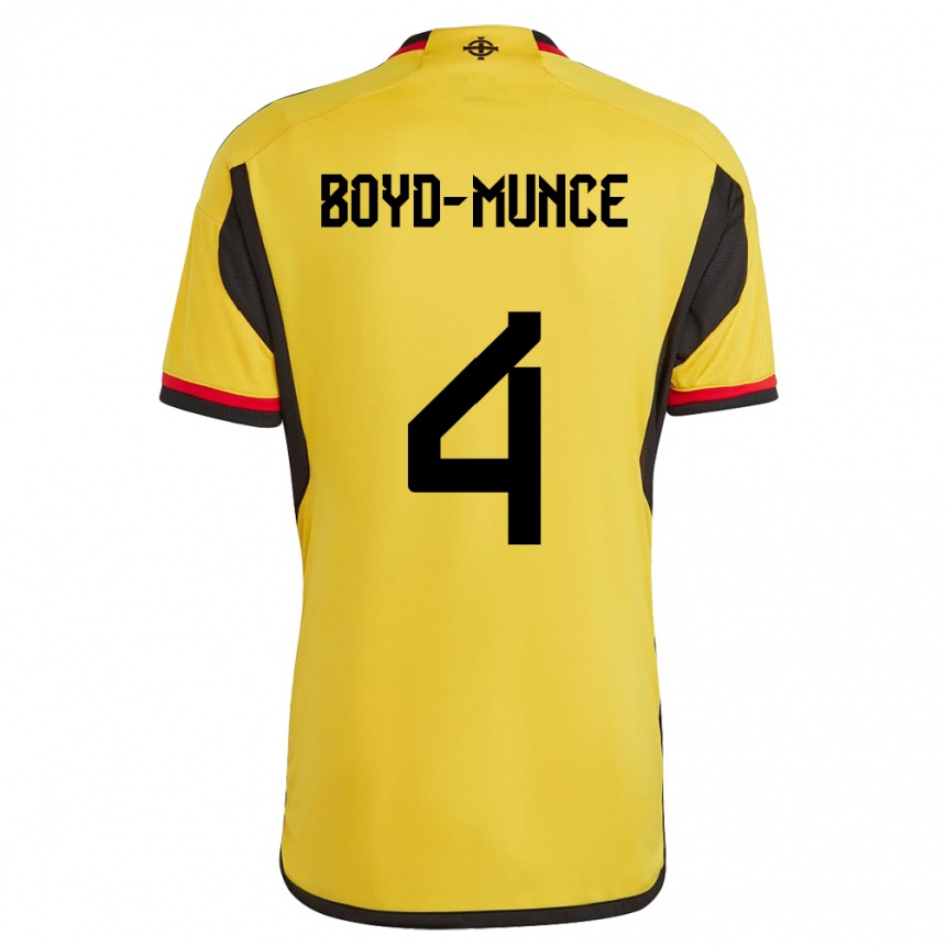 Men Football Northern Ireland Caolan Boyd-Munce #4 White Away Jersey 24-26 T-Shirt Nz