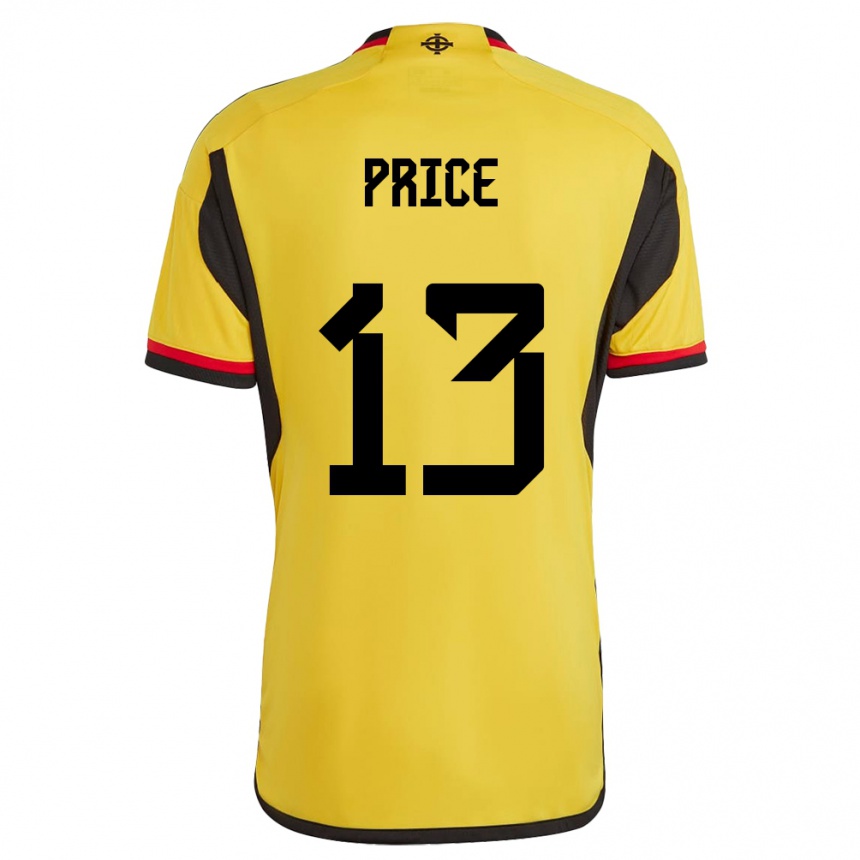 Men Football Northern Ireland Isaac Price #13 White Away Jersey 24-26 T-Shirt Nz