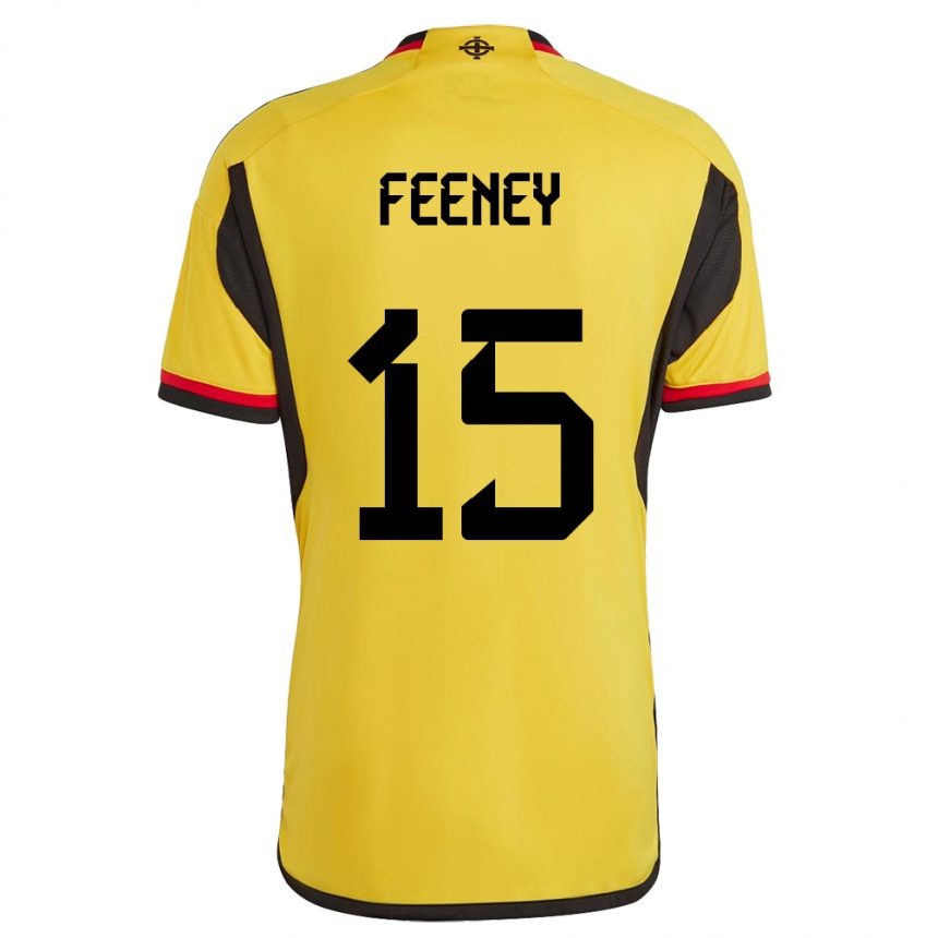 Men Football Northern Ireland George Feeney #15 White Away Jersey 24-26 T-Shirt Nz