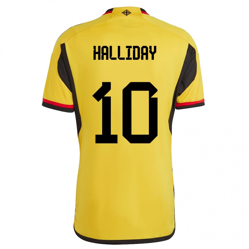 Men Football Northern Ireland Keri Halliday #10 White Away Jersey 24-26 T-Shirt Nz