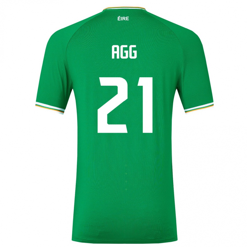 Women Football Ireland Lily Agg #21 Green Home Jersey 24-26 T-Shirt Nz