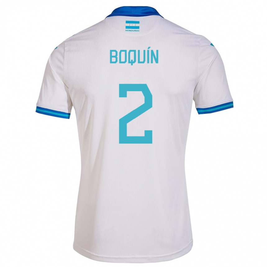 Women Football Honduras Stiven Boquín #2 White Home Jersey 24-26 T-Shirt Nz