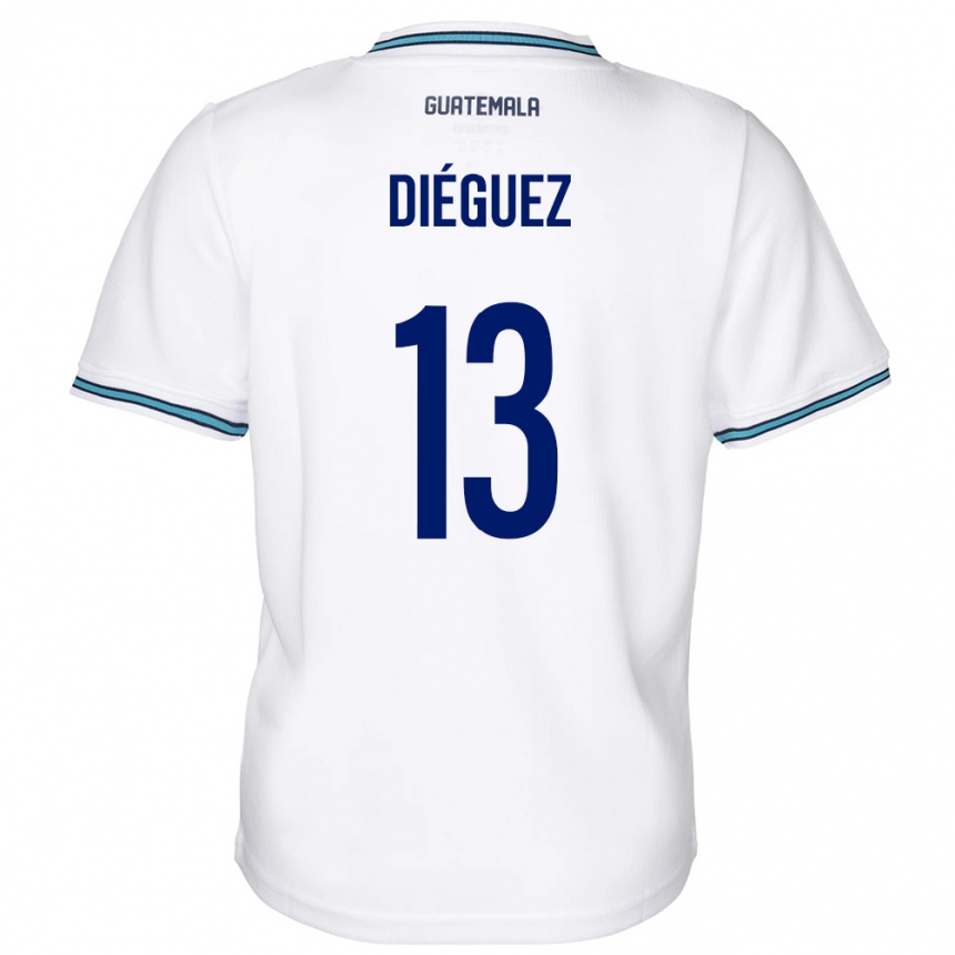 Women Football Guatemala Jonathan Diéguez #13 White Home Jersey 24-26 T-Shirt Nz